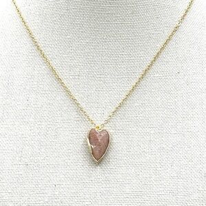 Hand Crafted Sunstone Heart Gold Necklace